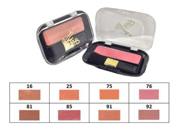 RUBOR CON BROCHA DE CERDA 100% NATURAL - Barrichi (8 tonos)