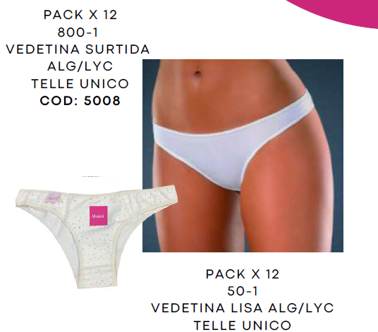 VEDETINA LISA ALG/LYC - KIT X 12 UNI    (Precio x unidad)