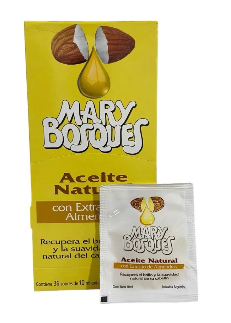 M.BOSQUES Aceite Natural-con extracto de almendras-sobre x 10 ml.-caja x 36 u.-