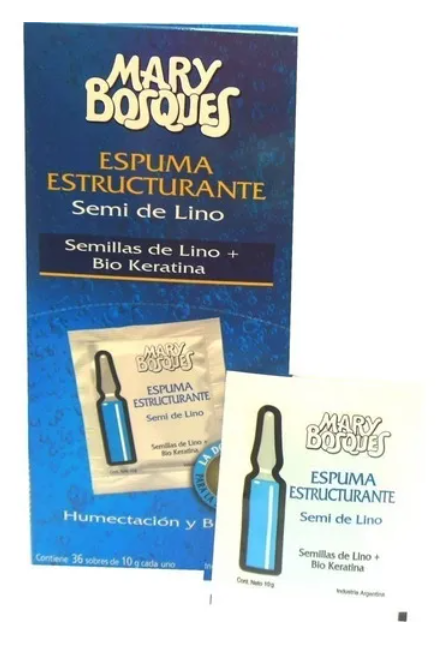 M.BOSQUES Espuma Estructurante-semi de lino-sobre x 10 g.-caja x 36 u.-      PROMO!!!!