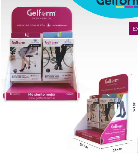 GELFORM - EXHIBIDOR MEDIAS DE COMPRESION CHICO + CARGA