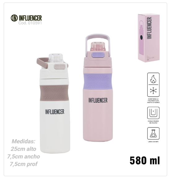 BOTELLA TERMICA INFLUENCER 500ML  PL.NV 010591      