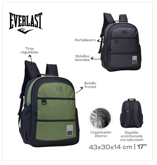 MOCHILA EVERLAST  PL.MA 11973