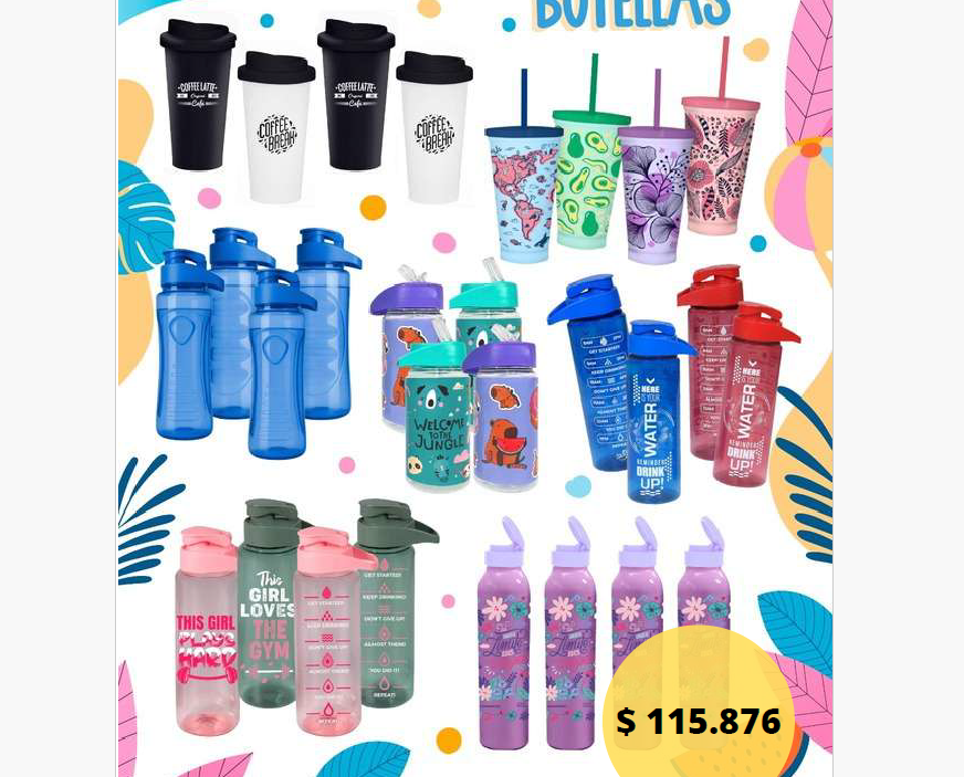 COMBO 6001 - VASOS Y BOTELLAS x 28 uni