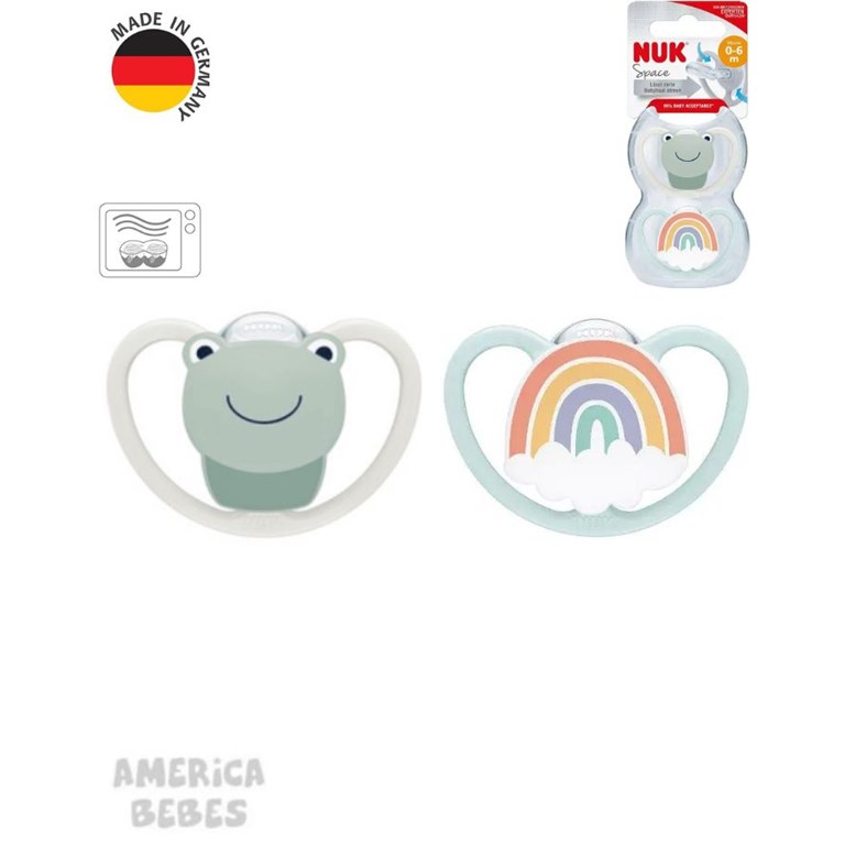 Set de 2 Chup. Space 0-6 meses Rana/Arco Iris
