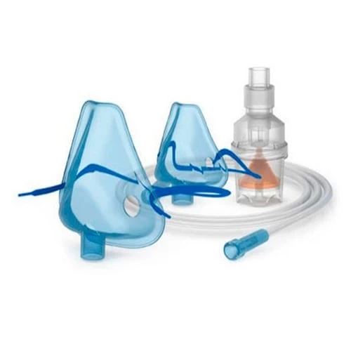 Juego de pipeta nebuliz., manguera con picos iguales, máscaras chica y grande