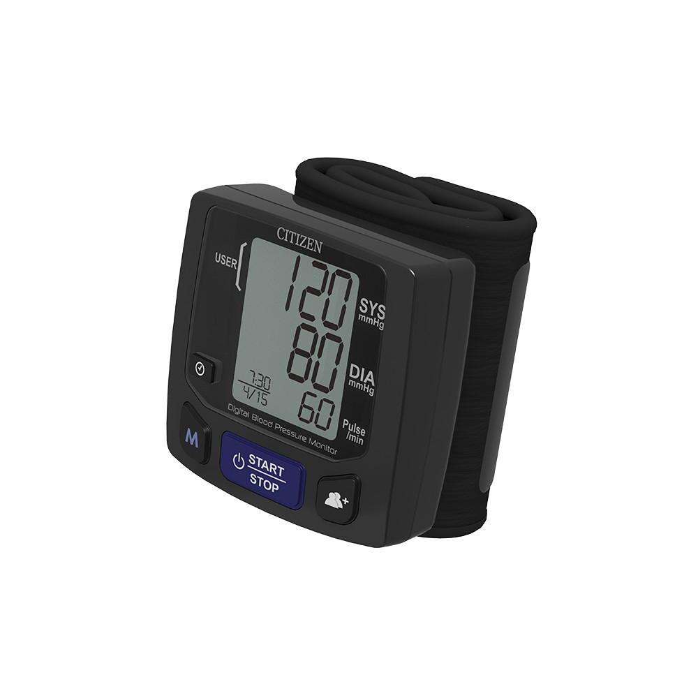 Tensiómetro Digital Automático de Muñeca, 60 memorias para 2 personas, con indicador de fecha y hora