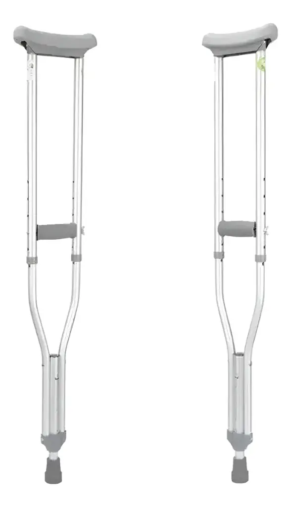 Muleta de aluminio con sistema amortiguador (par)