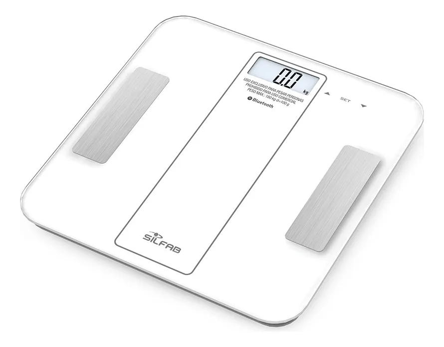 Balanza Electrónica de baño con bluetooth color blanca