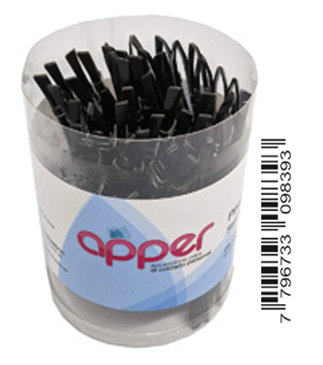 Pinza de depilar oblicua negra pote x 48