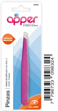 Pinza de depilar con brillo