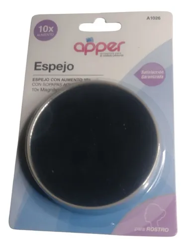 Espejo aumento 10X con sopapas adherentes