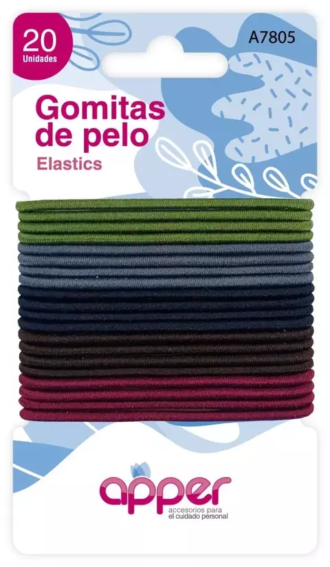 Gomitas de pelo x 20 un. color liso 2.5mm
