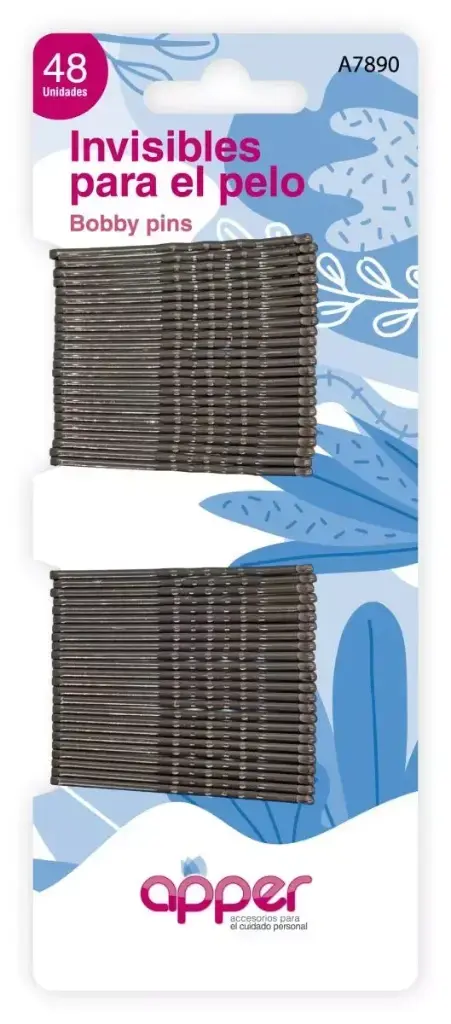 invisibles para el pelo castaño  x 48 un.