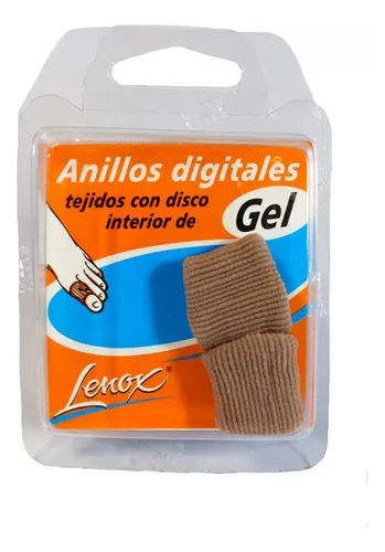 ANILLOS DIGITALES TEJIDOS CON DISCO INTERIOR DE GEL. Blister x 2 unidades, tamaño mediano