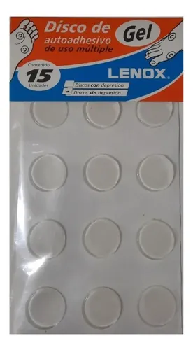 DISCO CON DEPRESIÓN AUTOADHESIVO CON GEL EN PLANCHAS. Plancha x 15 unidades, tamaño único