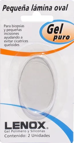 PEQUEÑA LAMINA OVAL DE GEL. ENVASE X 2 Unid. CON TELA