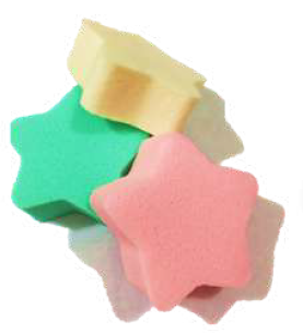 [BR2034] ESPONJA DE LATEX (Estrella x 3) 