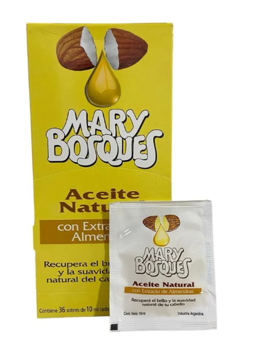 [BR15007] Aceite Natural-con extracto de almendras-sobre x 10 ml.-caja x 36 u.-