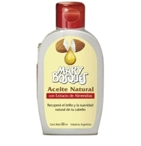 [BR15008] M.BOSQUES Aceite Natural-con extracto de almendras-frasco x 60 ml.-caja x 6 u.-
