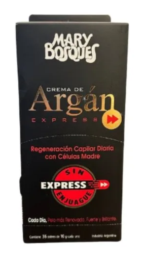 [BR15054] M.BOSQUES Crema de Argan Express-sin enjuague-sobre x 10 g.-caja x 36 u.