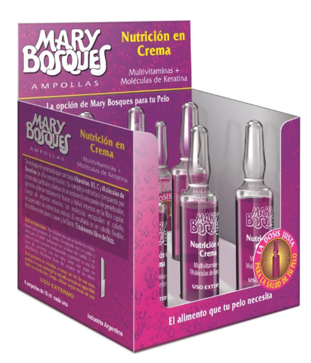 [BR15058] M.BOSQUES Nutricion en Crema-multivitaminas + keratina-ampolla x 10 ml.-caja x 6 u.-