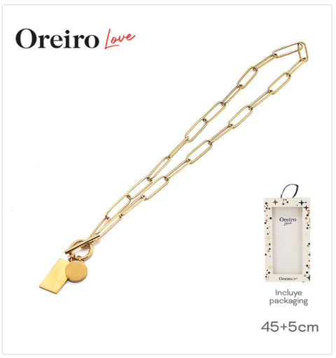 [PL.AC 010996      ] COLLAR ACERO DORADO OREIRO  PL.AC 010996      