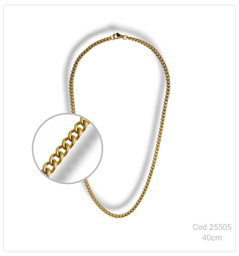 [PL.AC 25505       ] CADENA ACERO DORADA                              