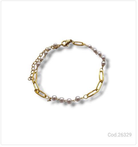 [PL.AC 26329       ] PULSERA ACERO DORADO  PL.AC 26329       
