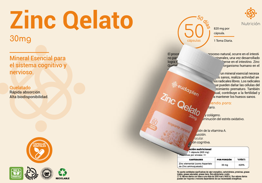 [BR.EDP 07] ZINC QUELATO X 30mg CAJA X 20 UNIDADES