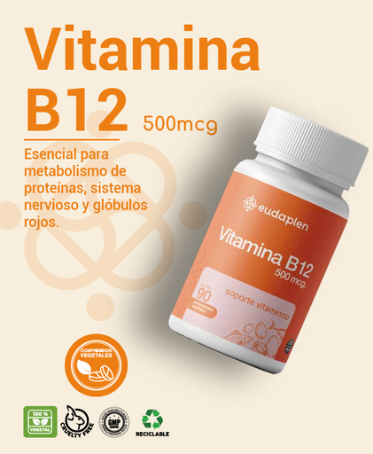 [BR24002] VITAMINA B12 - 500mcg x 90 comprimidos vegetal