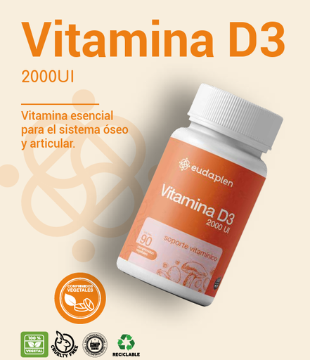 [BR24004] VITAMINA D3 - 2000UI x 90 comprimidos vegetal