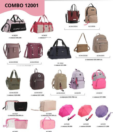 [BR100001] COMBO 12001 - MARROQUINERIA X 51 articulos (Agarrate Catalina y Pierre Cardin)