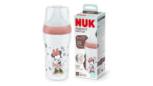 [DF.NUK 10742041] Mamadera Perfect Match 260 ml Cont de Temp MICKEY MOUSE Roja