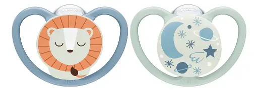 [DF.NUK 10736934] Set de 2 Chup. Space Luminoso 6-18 meses León/Galaxia