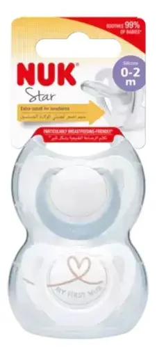 [DF.NUK 10730704] Set de 2 Chupetes Star 0-2 meses Celeste