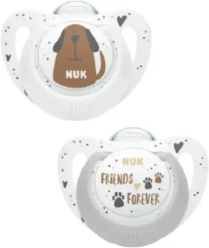 [DF.NUK 10176313] Set de 2 Chup. Star Cats & Dogs 6-18 meses
