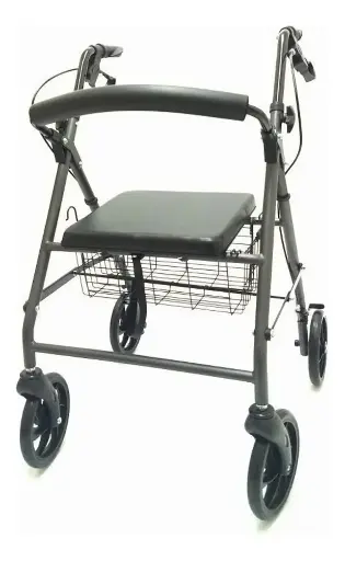 [DF.SIL A3022G] Andador Rollator de acero, color Gris, 4 ruedas