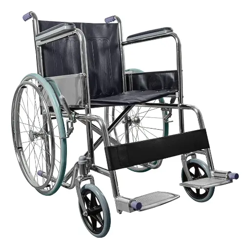 [DF.SIL S3010/46] Silla de ruedas con apoyabrazos y pedanas fijas. ancho 46cm