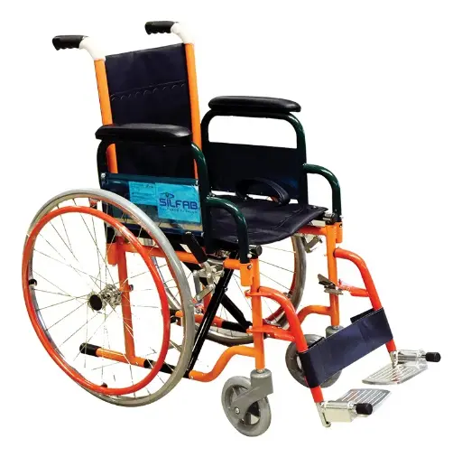 [DF.SIL S3011/35-C] Silla de ruedas MULTICOLOR con apoyabrazos y pedanas desmontables. ancho 35cm