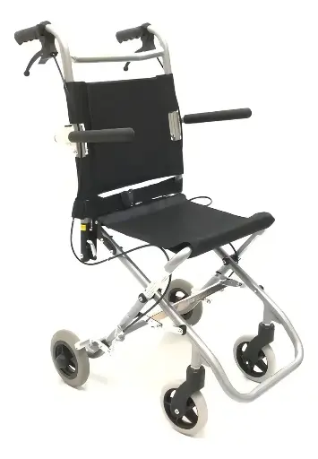 [DF.SIL S3314] Silla de ruedas de aluminio para transporte, ultraliviana, rueda trasera solida Mag