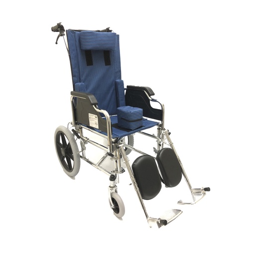 [DF.SIL S4101/41] Silla de ruedas postural adultos, cromada, manubrio push rebatible, trasera neumatica Mag