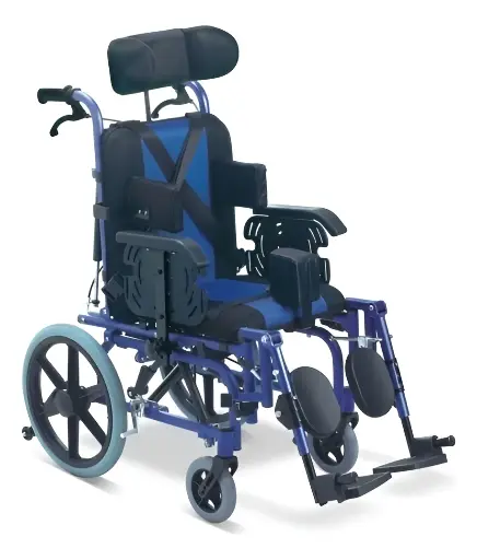 [DF.SIL S4201] Silla de ruedas postural niños (3años), asiento TILT, rueda trasera PU Mag