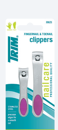 [DF.TA  4-137B] Set cortauñas grande + chico acero inox.