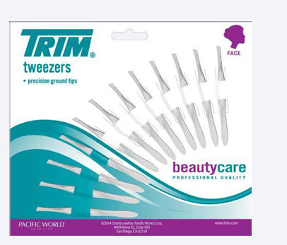 [DF.TA  5-29S] Pinza de depilar oblicua niquelada exhibidor x 12 un. TRIM