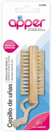 [DF.TA  A1095] Cepillo de uñas de madera doble cerda APPER