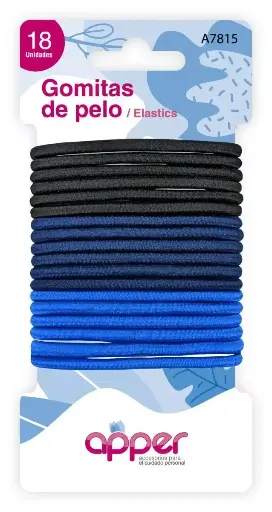 [DF.TA  A7815] Gomitas de pelo x 18 un. colores lisos 4mm
