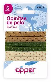 [DF.TA  A7835] Gomitas de pelo x 6 un. lunares 8mm