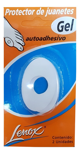 [DF.LE 8140] PROTECTOR DE JUANETES DE GEL PURO SIMPLE ESPESOR. Blister x 2 unidades, tamaño chico 