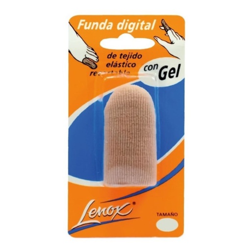 [DF.LE 8031] FUNDAS DIGITALES TEJIDAS REVESTIDAS CON GEL. Blister x 1 unidad, tamaño mediano